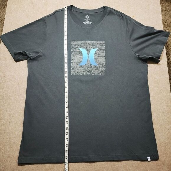 Hurley Men's Gray Short Sleeve T-Shirt with Blue Logo #5 - Picture 4 of 5